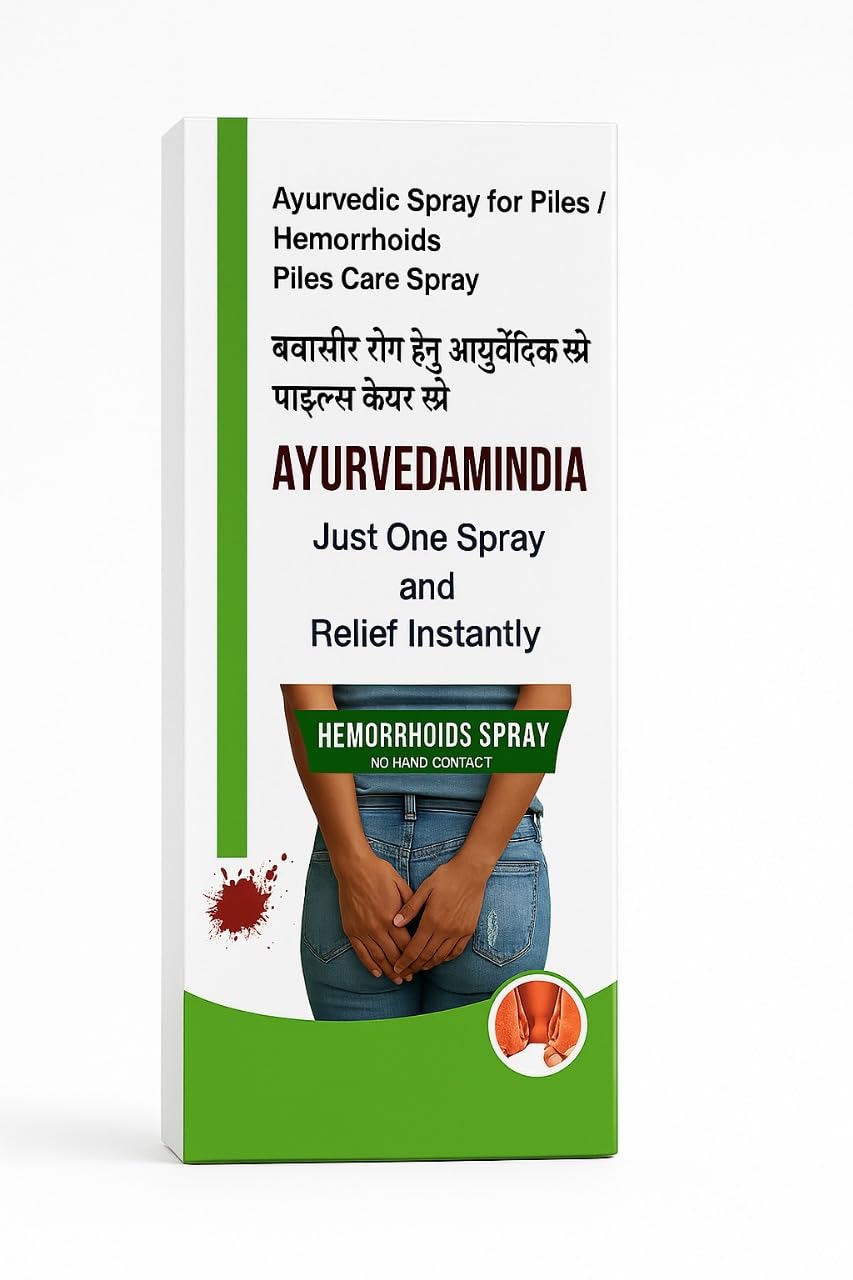 Ayurvedic Piles Care Spray for Instant Relief – Hemorrhoids Treatment Spray – Natural Herbal Formula for Pain, Burning & Itching – Easy to Use – 100ml