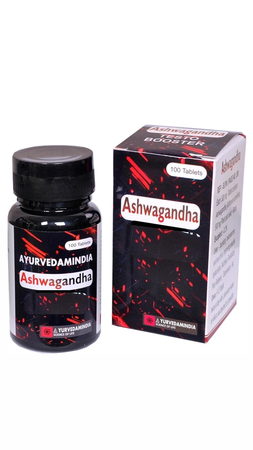 Ashwagandha – Pure & Potent Herbal Supplement | 500mg Extract | 100 Tablets | Strength Support & Recovery Booster | Pack of 2